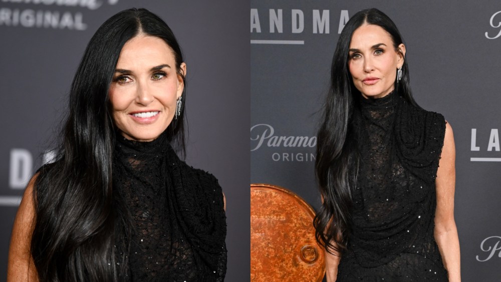 Demi Moore at the Los Angeles premiere of “Landman” on Nov. 12, McQueen, red carpet, Christian Louboutin