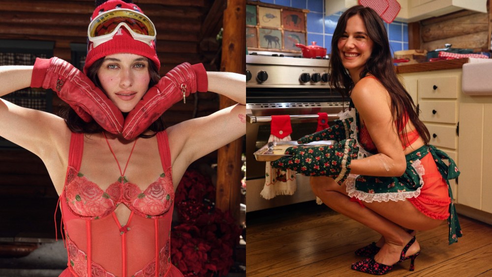 Devon Lee Carlson fronts For Love & Lemons' holiday lingerie campaign.