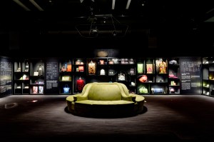 "Cabinet of Curiosity" section at Shanghai Tang's Hong Kong exhibition during Hong Kong Fashion Fest.