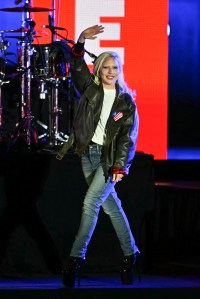 US singer-songwriter Lady Gaga performs during a campaign rally for US Vice President and Democratic presidential candidate Kamala Harris on the Benjamin Franklin Parkway in Philadelphia, Pennsylvania, on November 4, 2024. (Photo by ANGELA WEISS / AFP) (Photo by ANGELA WEISS/AFP via Getty Images)