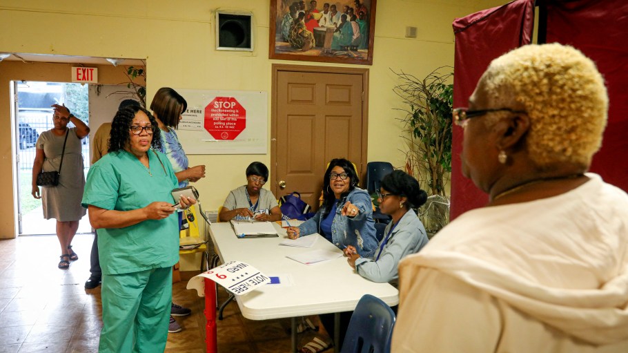 Voters cast their ballots at St. David's Baptist Church in the 9th Ward area of New Orleans, Louisiana on Election Day, November 5, 2024.