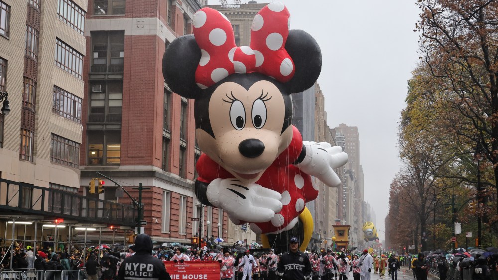 Macy's Thanksgiving Day Parade with Minnie Mouse in 2024.