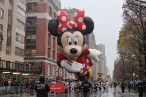 Macy's Thanksgiving Day Parade with Minnie Mouse in 2024.