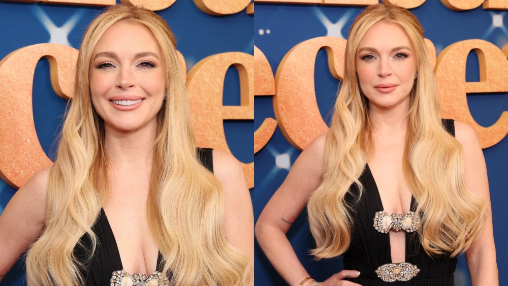 Lindsay Lohan attends a screening of "Our Little Secret" on Nov. 18 in New York, Zuhair Murad, sheer, red carpet