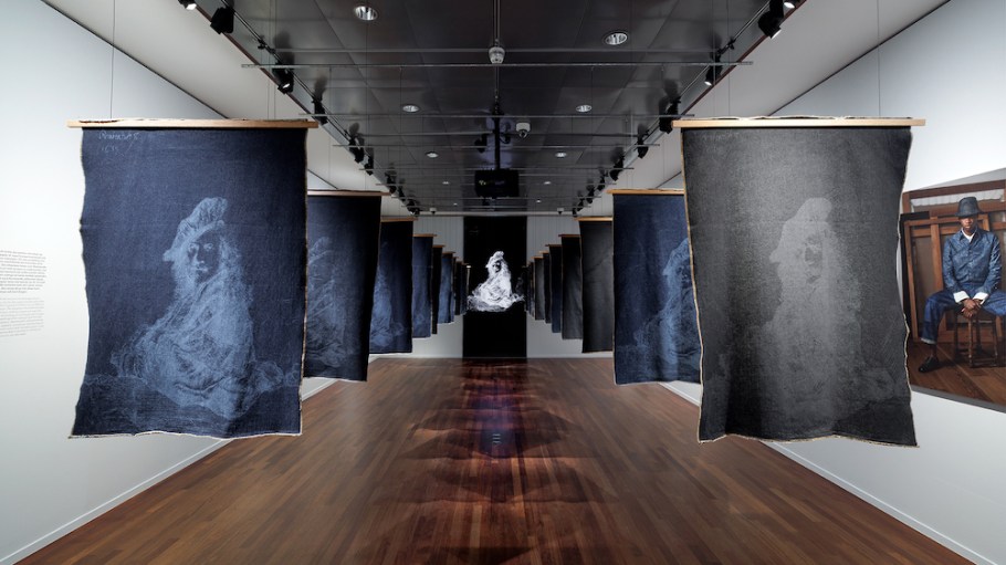 "The Etched Denim" exhibit at the Rembrandt House Museum.