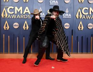 Thomas Rhett, Teddy Swims at The 58th Annual CMA Awards at Bridgestone Arena on November 20, 2024 in Nashville, Tennessee.