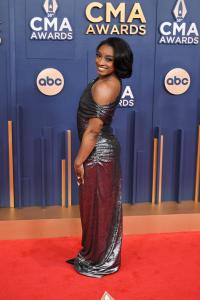 Simone Biles at The 58th Annual CMA Awards at Bridgestone Arena on November 20, 2024 in Nashville, Tennessee.