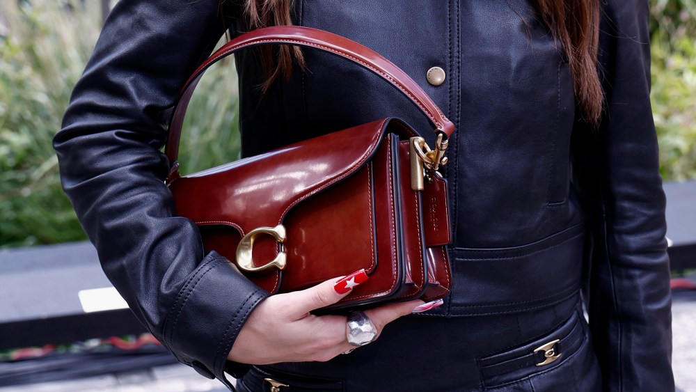 tan Coach handbag