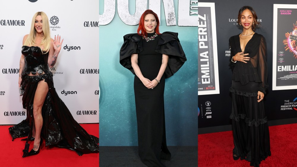 Kesha, Lady Gaga, Zoe Saldana, Dark Glamour trend