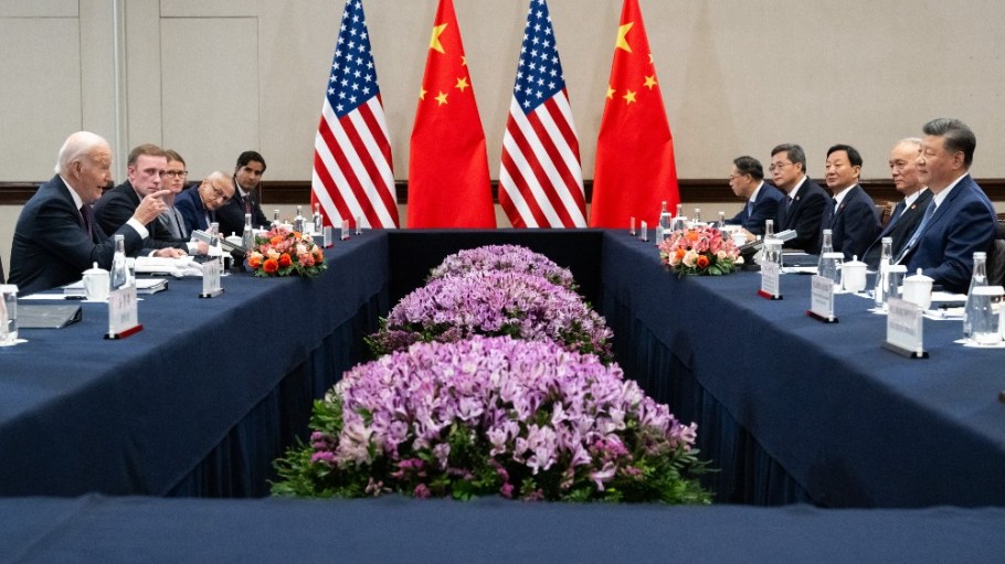 U.S. President Joe Biden meets with Chinese President Xi Jinping at the Asia-Pacific Economic Cooperation (APEC) summit in Lima, Peru, November 16, 2024.