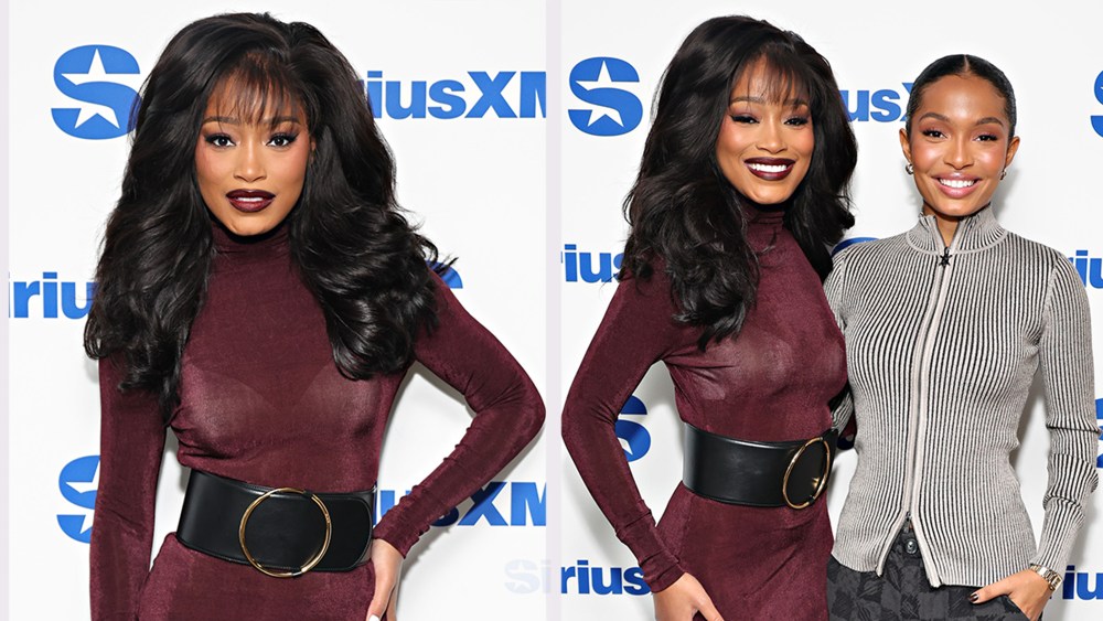 Keke Palmer embraced one of her go-to styles in a semi-sheer maxidress during her visit to the Sirius XM studios as part of her media tour promoting her new memoir, "Master of Me."