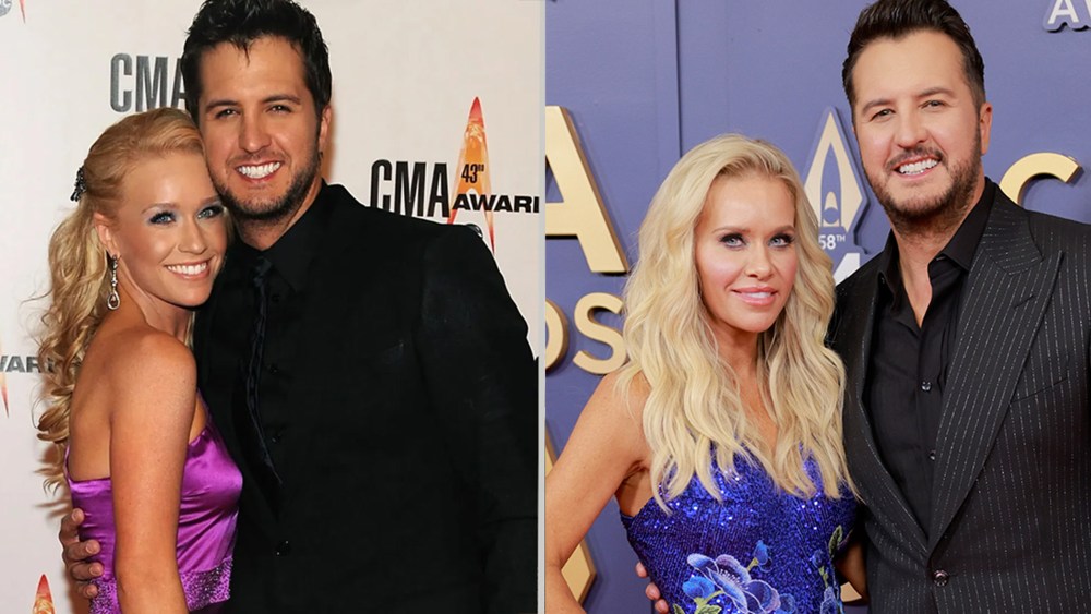 Luke Bryan and wife Caroline Bryan on the CMA Awards red carpet over the years