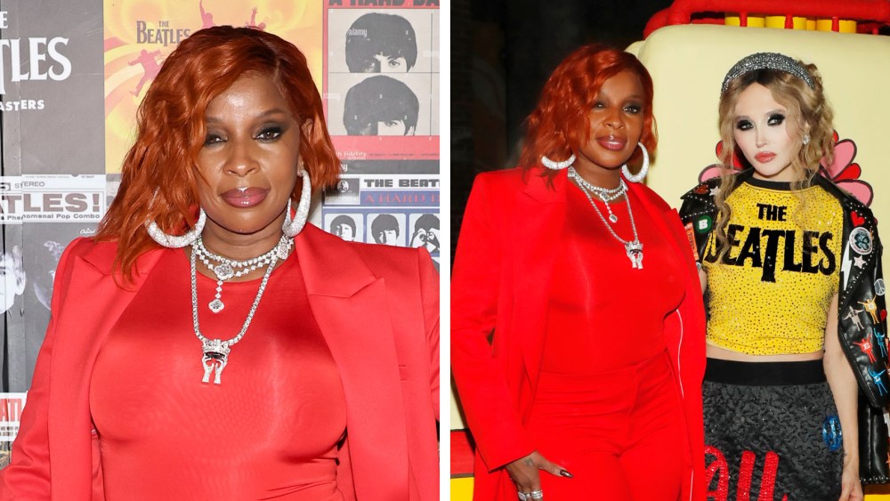 Mary J. Blige and Stacey Bendet attend the alice + olivia Beatles Collection Launch at 50 Ninth Ave on November 12, 2024 in New York City.