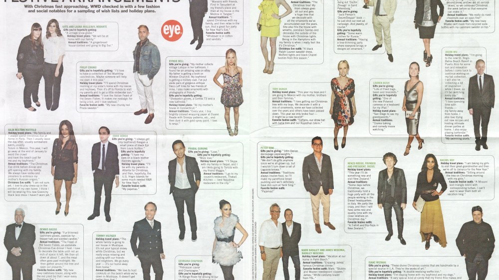 "Festive Arrangements" appeared in WWD on Dec. 23, 2010.