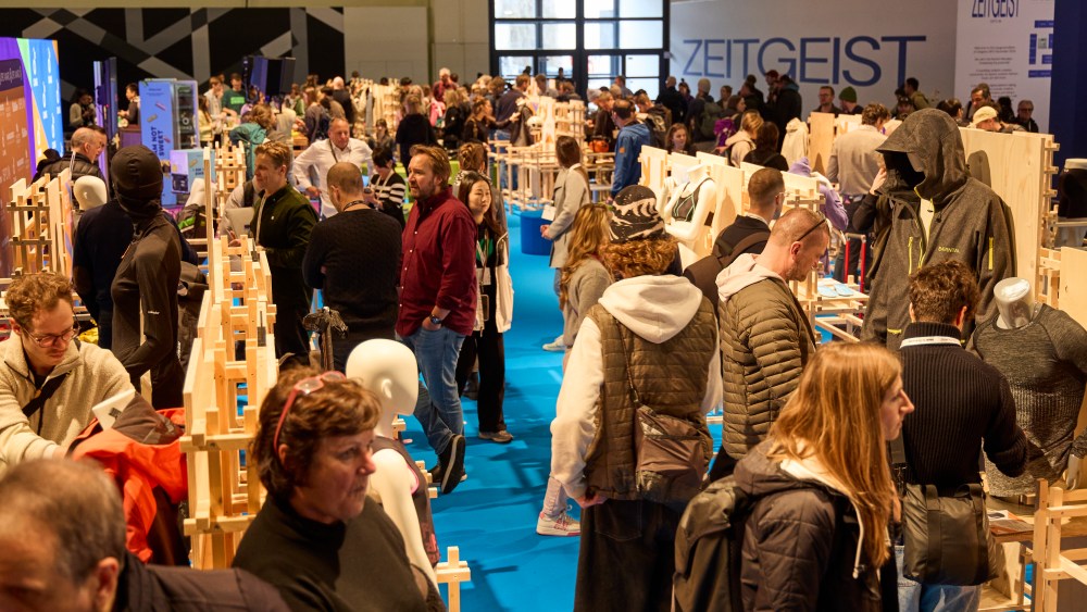 Visitors browse stands at ISPO Muncih 2024.