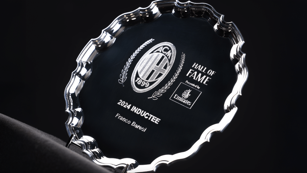 The silver trophy designed by Tiffany & Co. for AC Milan's Hall of Fame.