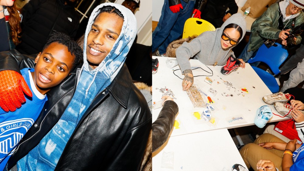 A$AP Rocky and Rihanna at the Boys & Girls Club of Harlem on Dec. 5, 2024.
