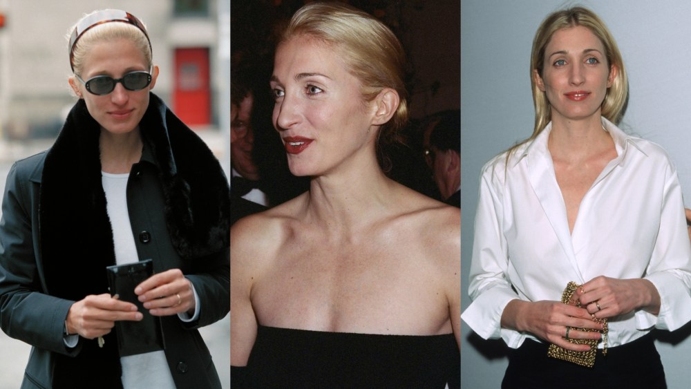 Carolyn Bessette-Kennedy in the 1990s, style tips, 90s minimalism, headband, Calvin Klein