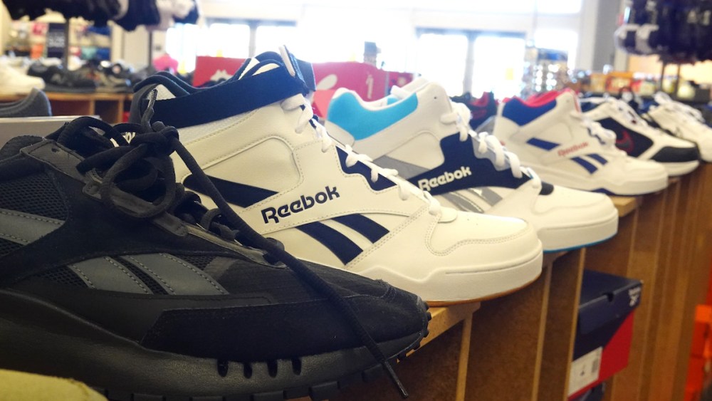NOVATO, CALIFORNIA - MARCH 17: Reebok shoes are displayed at a Designer Shoe Warehouse store on March 17, 2022 in Novato, California. As many American companies have halted business in Russia due to the Russian invasion of Ukraine, some companies are opting to continue their business in the country. Well known brands like Reebok, Eddie Bauer, and the makers of Brawny paper towels and Vanity Fair napkins are still selling their products and doing business in Russia. (Photo by Justin Sullivan/Getty Images)