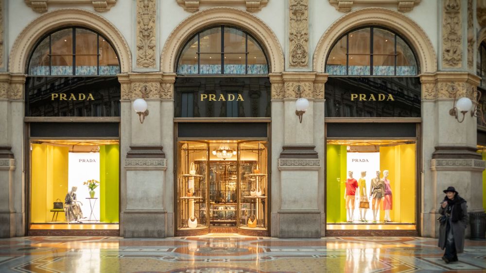 The Prada designer store inside Galleria Vittorio Emanuele II in Milan, Italy.