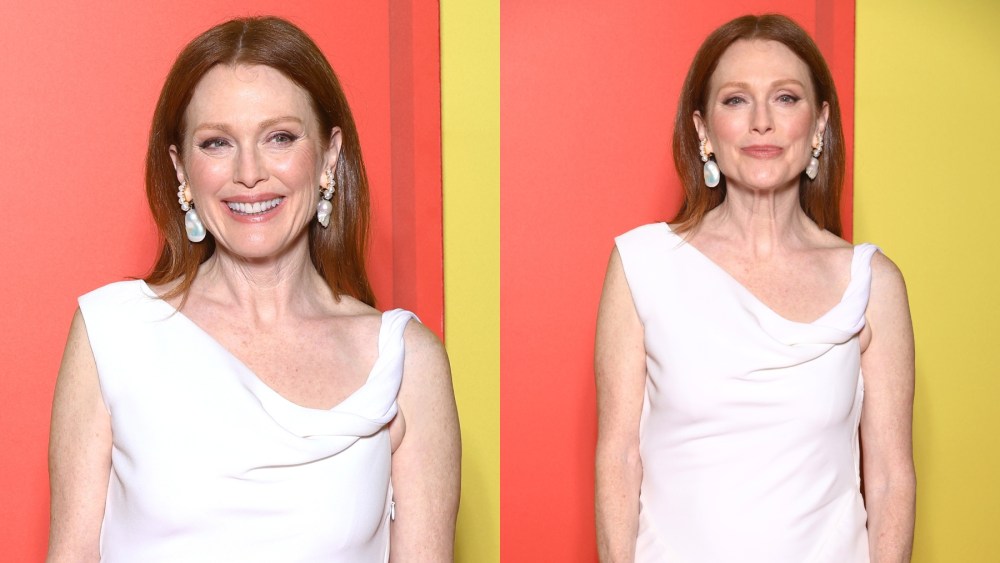 Julianne Moore attends the premiere of "The Room Next Door" on Dec. 16 in Paris, The Row, slipdress, 90s minimalism