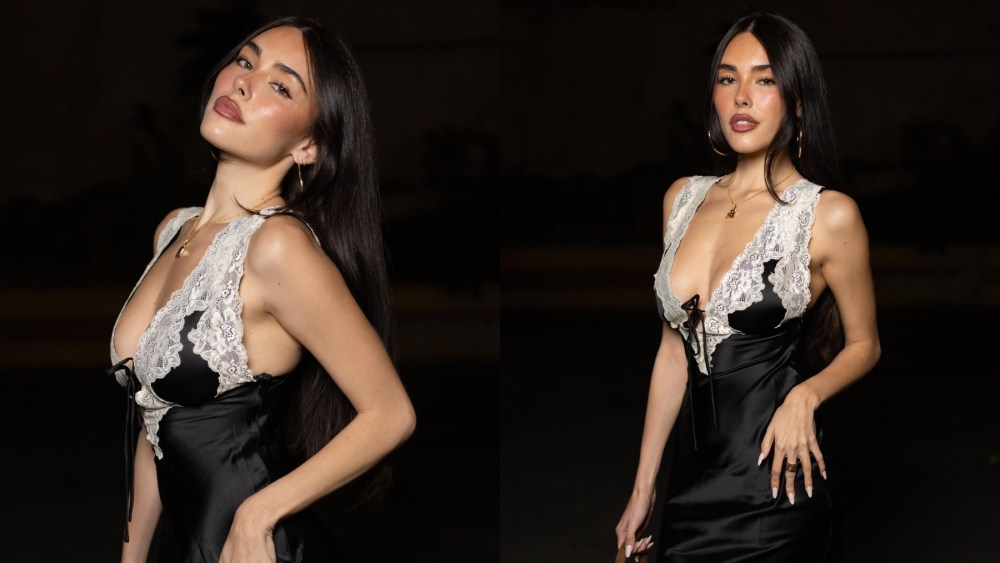 Madison Beer outside the Princess Polly holiday party on Dec. 16 in Los Angeles, slipdress