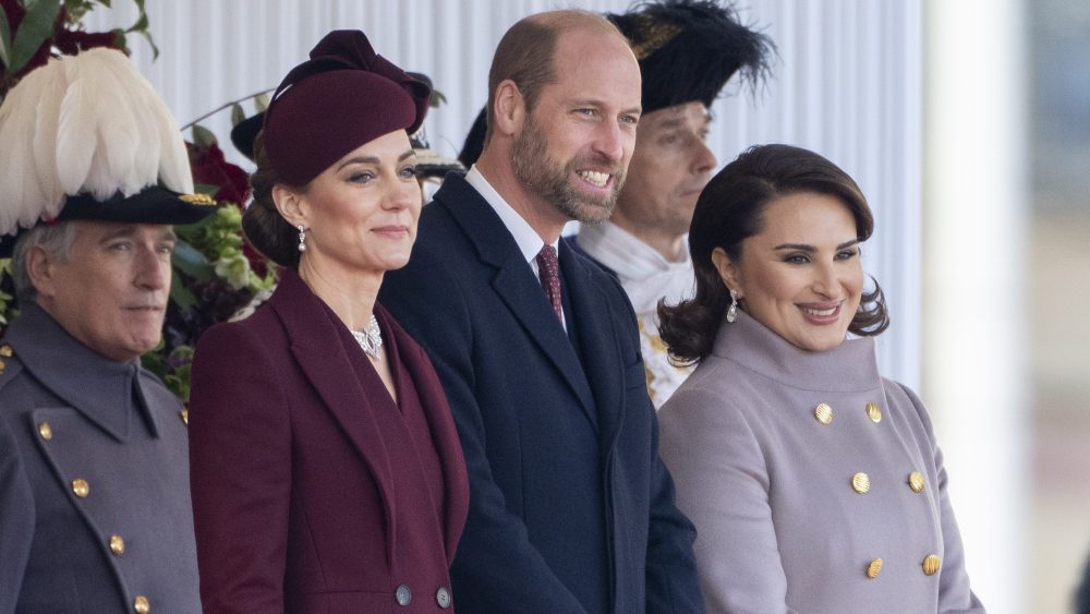 The Prince and Princess of Wales with Sheikha Jawaher bint Hamad Al Thani on December 3 in London, British royal family, Kate Middleton