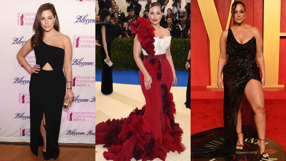 Ashley Graham, Met Gala, red carpet style, Vanity Fair Oscar party
