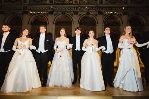 The scene at the 70th Annual Debutante Ball at the Plaza Hotel.