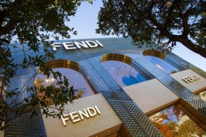 An outside view of the new Fendi store at the Miami Design District