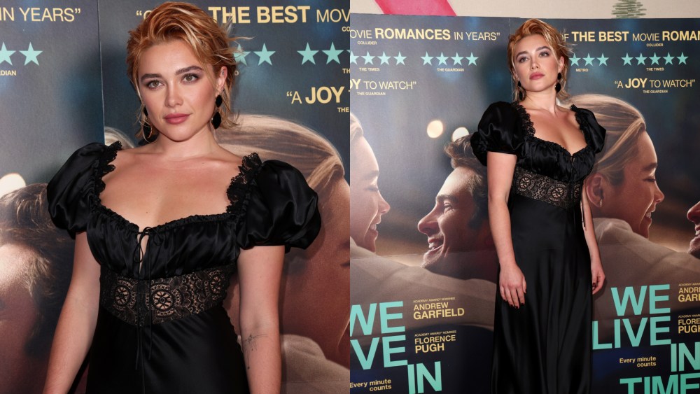 Florence Pugh attends the "We Live In Time" Special Screening at the Ham Yard Hotel.