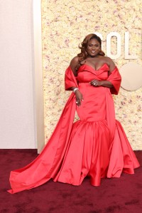 Danielle Brooks in Moschino attends the 81st Annual Golden Globe Awards at The Beverly Hilton on January 07, 2024.