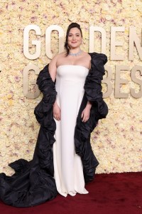 Lily Gladstone in Valentino attends the 81st Annual Golden Globe Awards at The Beverly Hilton on January 07, 2024.