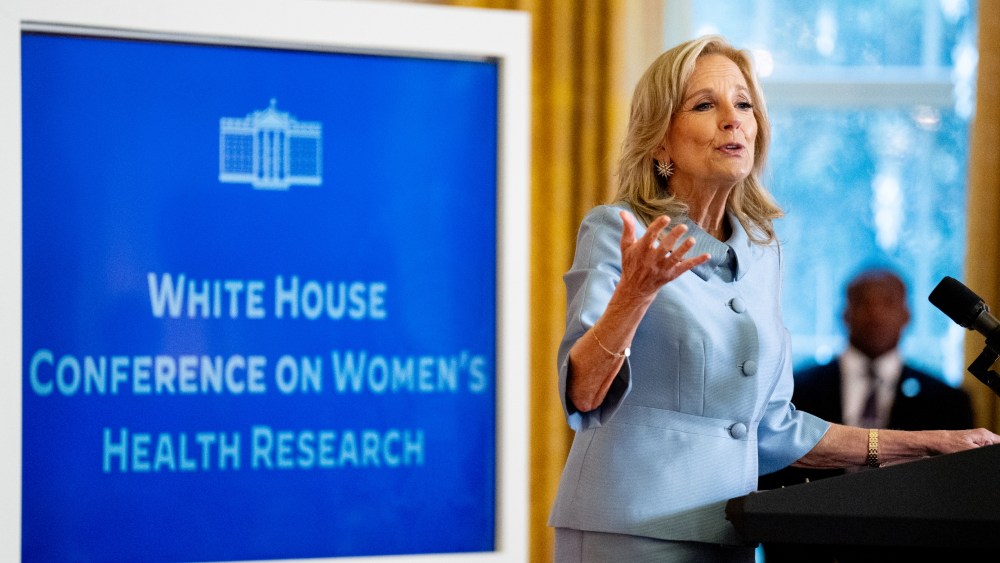 Jill Biden, White House, blue suit, women's health research