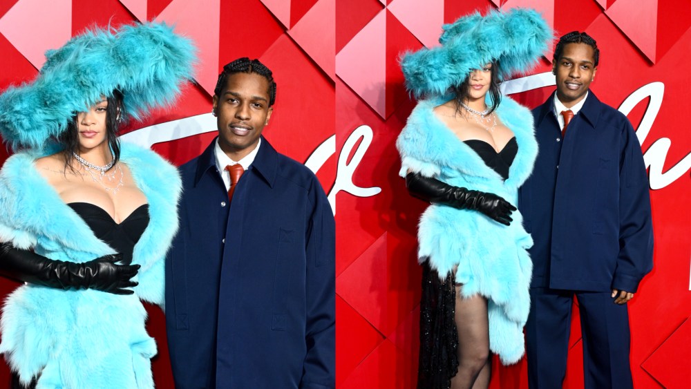 A$AP Rocky and Rihanna attend the Fashion Awards 2024 presented by Pandora at Royal Albert Hall in London.