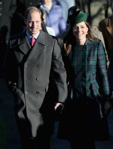 Prince William, Duke of Cambridge and Catherine, Duchess of Cambridge arrive for the Christmas Day service at Sandringham on December 25, 2013 in King's Lynn, England.