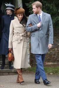 Meghan Markle and Prince Harry attend Christmas Day Church service at Church of St Mary Magdalene on December 25, 2017 in King's Lynn, England.