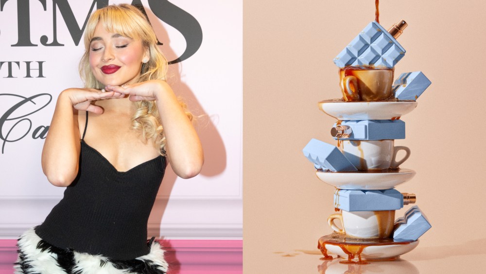 Sabrina Carpenter and her new perfume, Me Espresso.