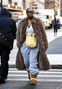 Street style in New York, Winter 2024.