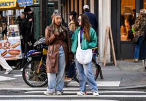 Street style in New York, Winter 2024.