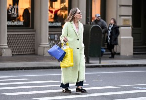 Street style in New York, Winter 2024.