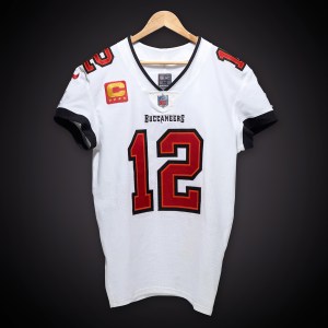 Tom Brady NFL All-Time Passing Yards Record Breaking Tampa Bay Buccaneers Game Worn Away Jersey | ‘80,560 Yards’ —