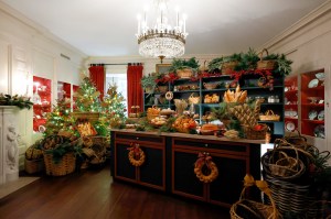 Holiday decorations are seen in the China Room during a media preview of the 2024 holiday decorations at the White House on December 02, 2024 in Washington, DC.