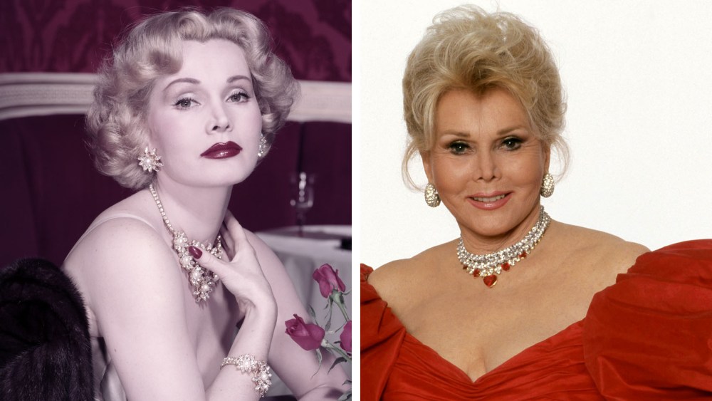 Zsa Zsa Gabor in 1952 and 1992, jewelry