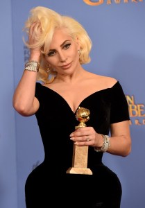 BEVERLY HILLS, CA - JANUARY 10:  Actress/singer Lady Gaga, winner of Best Performance in a Miniseries or Television Film for 'American Horror Story: Hotel,' poses in the press room during the 73rd Annual Golden Globe Awards held at the Beverly Hilton Hotel on January 10, 2016 in Beverly Hills, California.  (Photo by Kevin Winter/Getty Images)