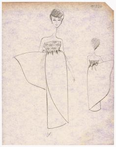 Original sketch from the Archivist at Givenchy Haute Couture purchased by Arianna Grande
