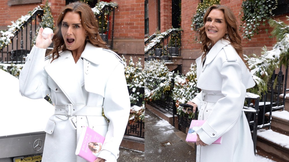 Brooke Shields in New York on Jan. 6, Stella McCartney, trench coat