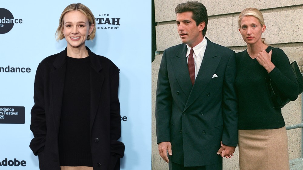 Carey Mulligan attends the premiere of "The Ballad Of Wallis Island" at the 2025 Sundance Film Festival on Jan. 25 in Park City, Utah; John F. Kennedy Jr. and Carolyn Bessette-Kennedy in 1996, Prada