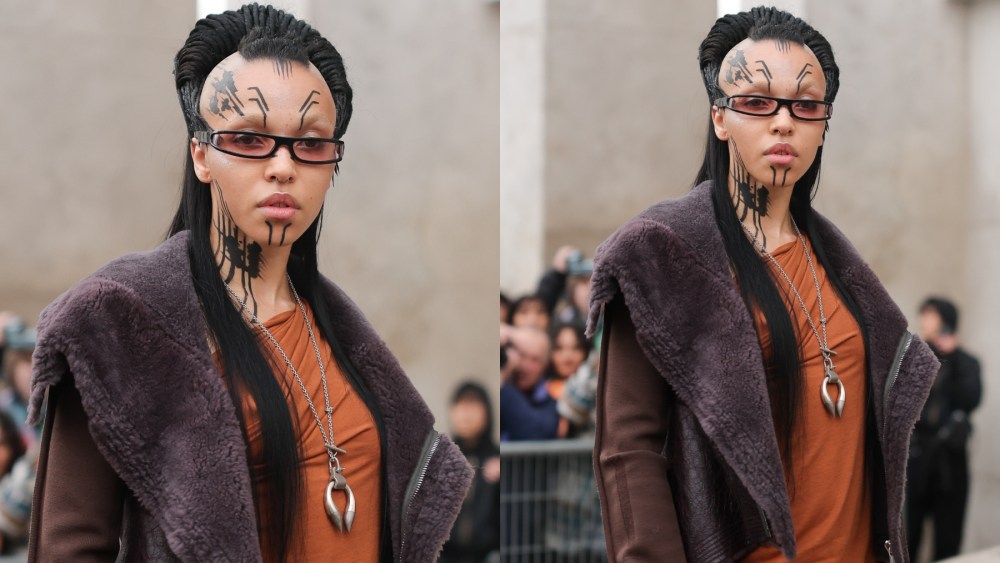FKA twigs attends the Rick Owens men's fall 2025 fashion show on Jan. 23 in Paris, avant-garde, futuristic, dystopian, Mad Max, Blade Runner