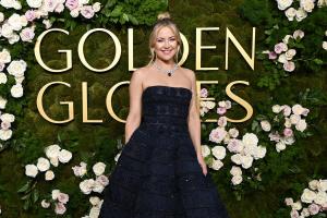 Kate Hudson during the 82nd Annual Golden Globes held at The Beverly Hilton on January 05, 2025 in Beverly Hills, California.
